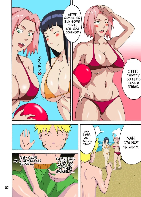(C82) [Naruho-dou (Naruhodo)] Tsunade no Insuiyoku Tsunade's Obscene Beach (Naruto) [English] [Colorized]_02