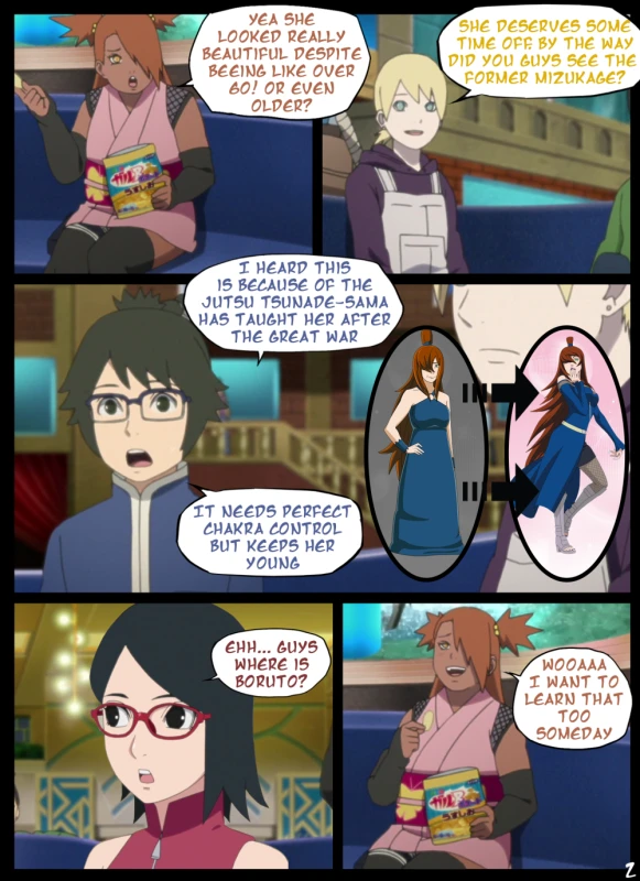 akimichi chouchou+kaminarimon denki+mei terumi+sarada uchiha+yamanaka inojin
