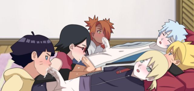 akimichi chouchou+mitsuki (naruto)+sarada uchiha+uzumaki boruto+uzumaki himawari+yamanaka inojin