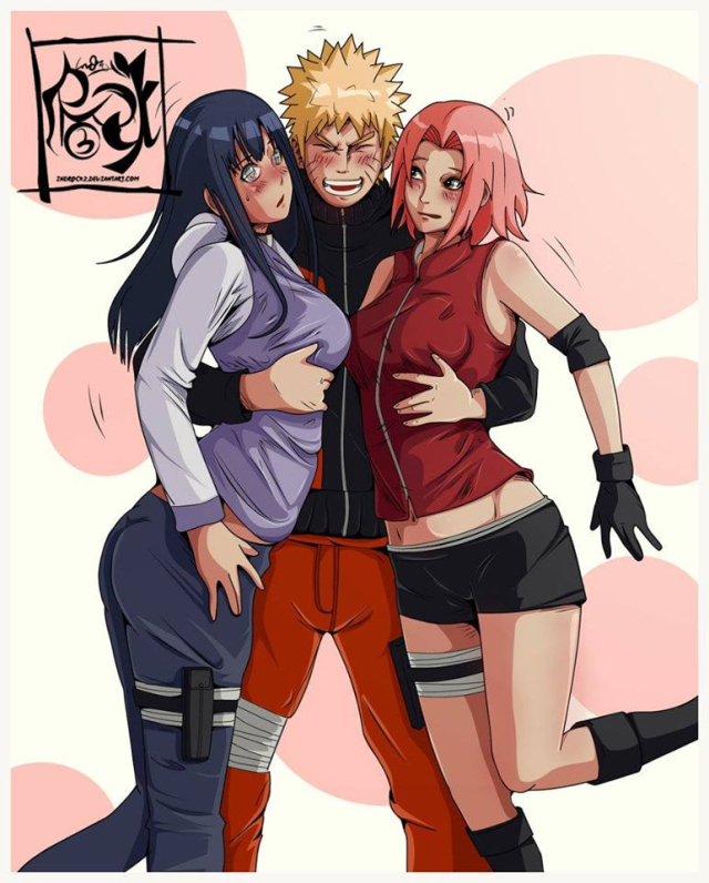 hyuuga hinata+sakura haruno+uzumaki naruto