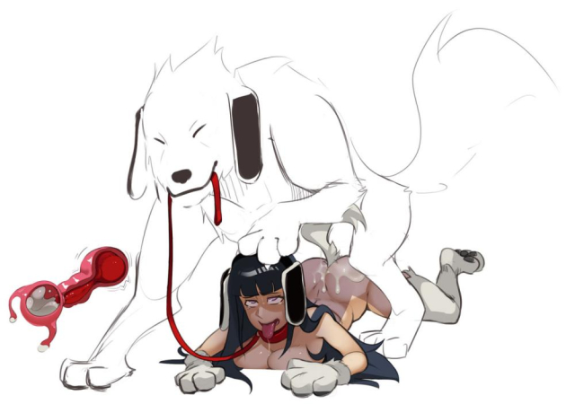 akamaru (naruto)+hyuuga hinata