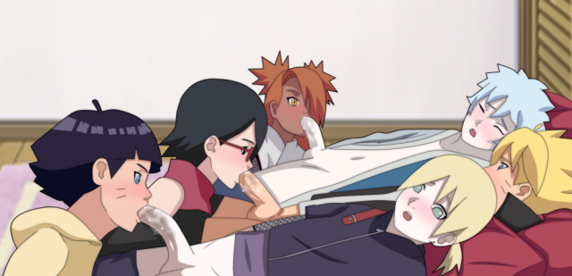 akimichi chouchou+mitsuki (naruto)+sarada uchiha+uzumaki boruto+uzumaki himawari+yamanaka inojin