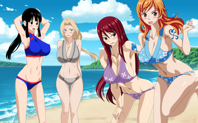 chichi+erza scarlet+nami+tsunade