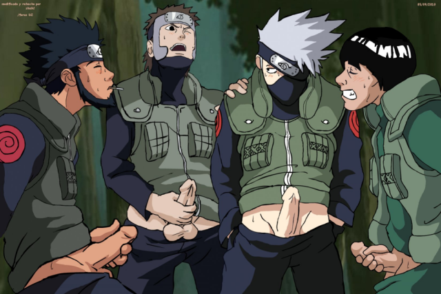 hatake kakashi+might guy+sarutobi asuma+yamato (naruto)
