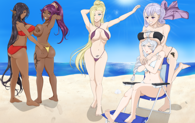 ino yamanaka+noelle silva+olga discordia+shihouin yoruichi+weiss schnee