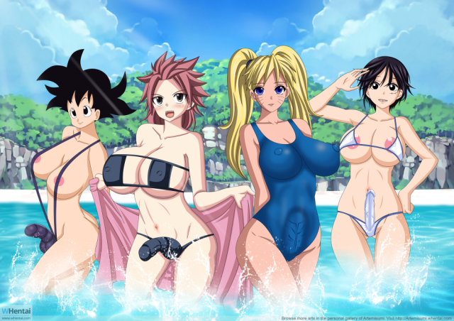 female goku+monkey d luffy+naruko+natsu dragneel+son goku+uzumaki naruto